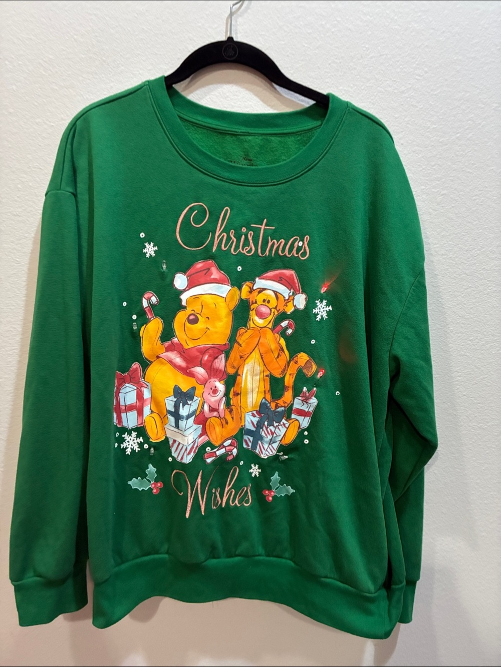 Disney Green Winnie the Pooh & Tigger Light Up Christmas Sweater